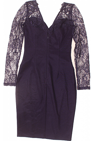 Lipsy Fialové krajkové pouzdrové šaty s dlouhým rukávem elegantní večerní Vel. 34 | Lipsy | obrázek 3