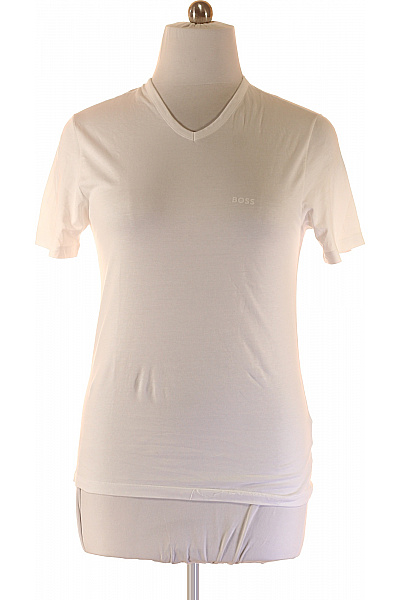 Jednoduché Pánské Tričko Bílé Hugo Boss Second hand Vel. M | Hugo Boss | obrázek 2