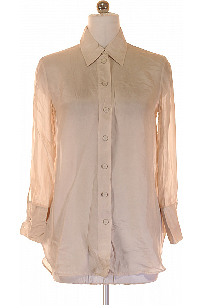 massimo dutti Dámská průhledná béžová košile dlouhý rukáv elegantní volná Velikost 38 | massimo dutti | obrázek 2