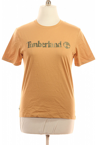 Timberland Pánské Tričko S Krátkým Rukávem A Nápisem Béžové Maskáčové Basic Vel. L
