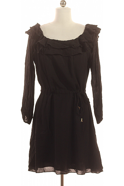 PATRIZIA  PEPE Černé letní šaty s volánem a stahováním v pase Vel. 42 | PATRIZIA  PEPE | obrázek 2