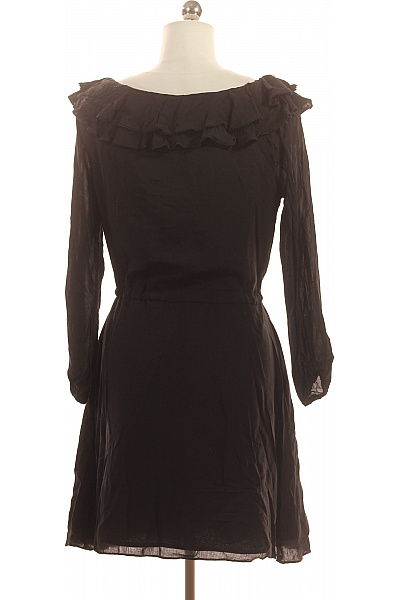 PATRIZIA  PEPE Černé letní šaty s volánem a stahováním v pase Vel. 42 | PATRIZIA  PEPE | obrázek 3