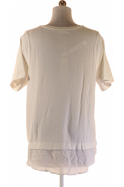 Dámské tričko krk rukáv bílé basic prodloužené Velikost L | Unimoda | obrázek 2