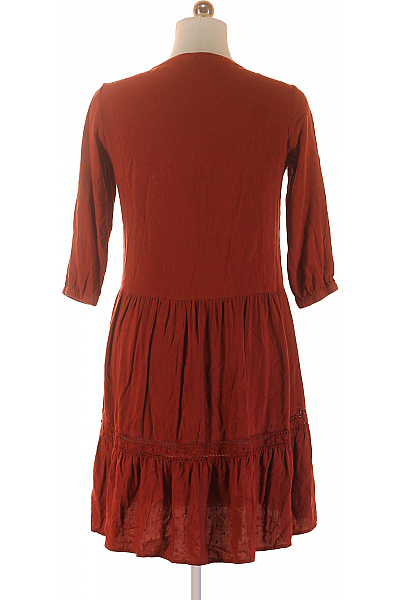 Tchibo Rezavé dámské šaty tunikové boho s krajkou a třásněmi Velikost 36 | Tchibo | obrázek 3