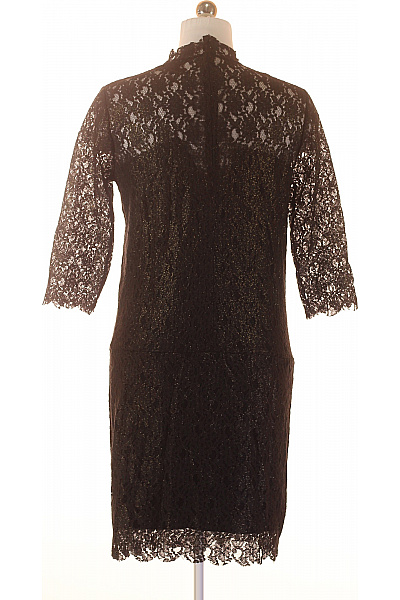 Gestuz Černé krajkové pouzdrové šaty se stojáčkem a tříčtvrtečním rukávem Vel. 38 | Gestuz | obrázek 2