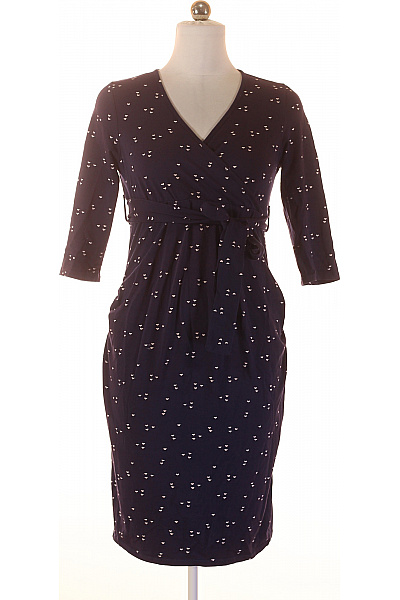 Dorothy Perkins Dámské Tmavě Modré Zavinovací šaty S Potiskem Srdíček A Páskem Vel. 38