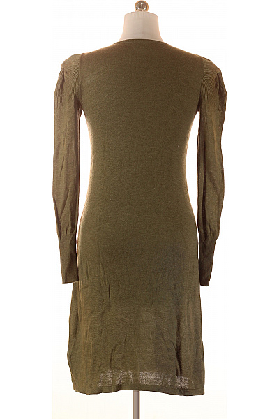 NOA NOA Zelené khaki pletené úpletové šaty s dlouhým rukávem a nabíranými rameny Velikost m | NOA NOA | obrázek 2