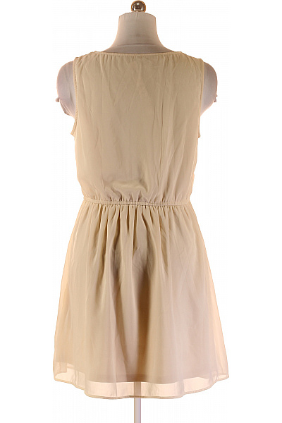 ONLY Béžové šaty bez rukávů s korálkovým výstřihem volné mini Vel. 42 | ONLY | obrázek 3