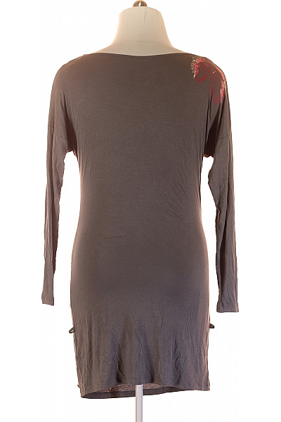 Tričkové  Šaty Šedé Second hand Vel. L | Unimoda | obrázek 3