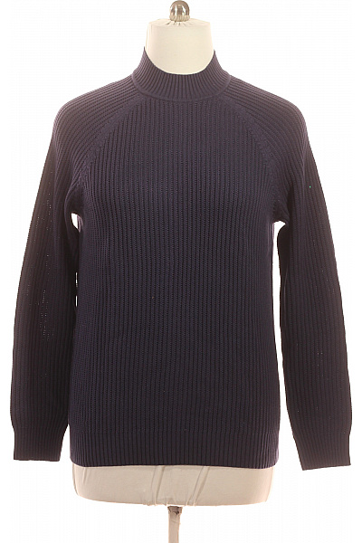 Esprit Pánský Tmavě Modrý žebrovaný Pletený Rolák Přes Hlavu Velikost L