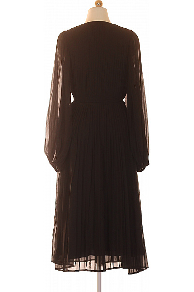 Princess Goes Hollywood Dámské šaty s dlouhým rukávem černé elegantní midi plisované s páskem Velikost 38 | Princess Goes Hollywood | obrázek 3