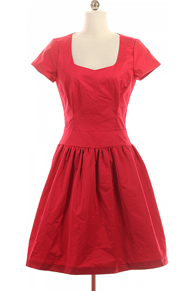 Reiss Červené Dámské šaty Krátký Rukáv Kolové Retro Na Párty Velikost S