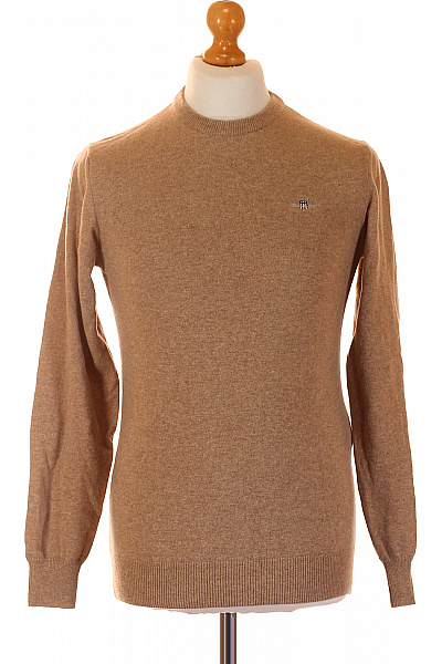 GANT Pánský hnědý vlněný pulovr basic podzimní elegantní přes hlavu Velikost s | GANT | obrázek 2