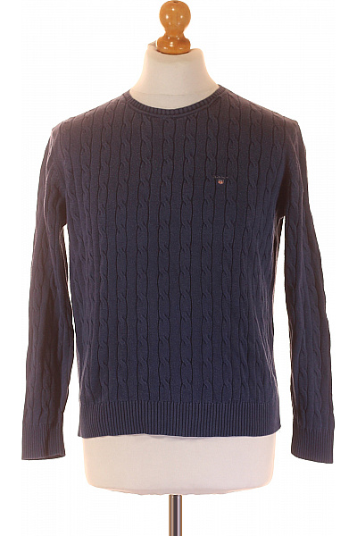 GANT Chlapecký bavlněný svetr tmavě modrý copánkový pletený Velikost 170 cm | GANT | obrázek 2