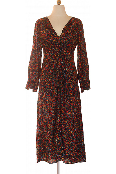 Pepe Jeans Dámské šaty S Dlouhým Rukávem Květované Midi Vel. S