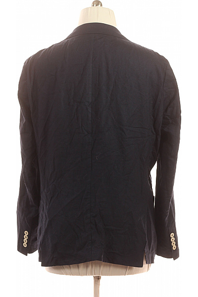 LAWRENCE GREY Lněné modré sako volnočasové dvouřadé jednobarevné na běžné nošení Vel. 56 | LAWRENCE GREY | obrázek 2