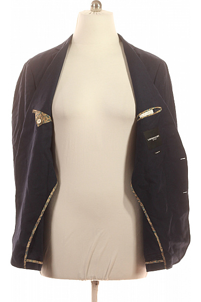 LAWRENCE GREY Lněné modré sako volnočasové dvouřadé jednobarevné na běžné nošení Vel. 56 | LAWRENCE GREY | obrázek 3