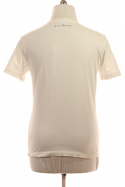 John Richmond Pánské bílé tričko s krátkým rukávem a nápisem Vel. l | John Richmond | obrázek 3