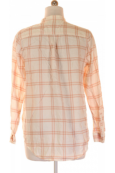 LANDS´END Dámská růžovo-bílá kostkovaná halenka s dlouhým rukávem a plisováním Velikost 40 | LANDS´END | obrázek 2