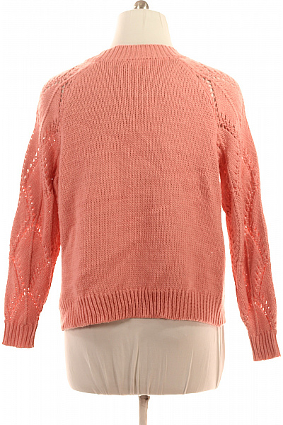 VILA Dámský růžový pletený kardigan vzorovaný ažurový žebrovaný lehký Velikost L | VILA | obrázek 3