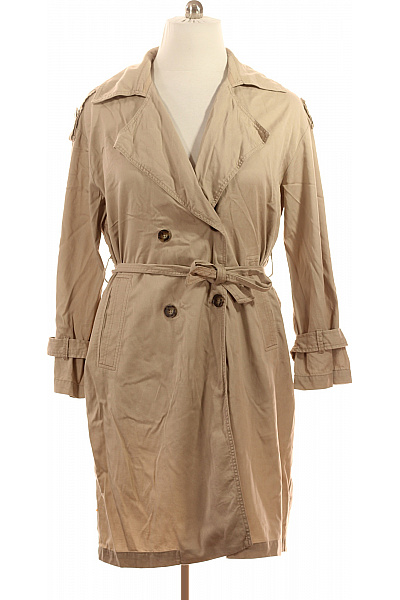 Esprit Dámský Lyocellový Trenčkot Béžový Dvouřadý S Páskem Klasický Jarní Podzimní Vel. L