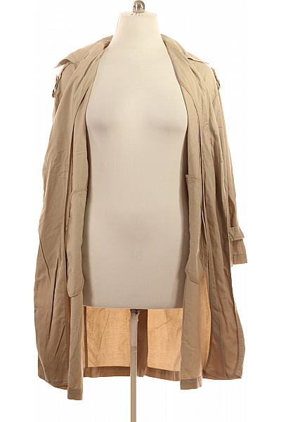 Esprit Dámský lyocellový trenčkot béžový dvouřadý s páskem klasický jarní podzimní Vel. L | Esprit | obrázek 3