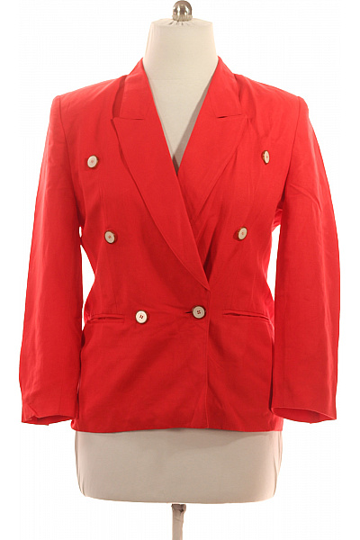 GIL BRET Červené Rayonové Dvouřadé Letní Sako Elegantní Ležérní Velikost 46 | GIL BRET | obrázek 2