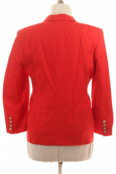 GIL BRET Červené Rayonové Dvouřadé Letní Sako Elegantní Ležérní Velikost 46 | GIL BRET | obrázek 3
