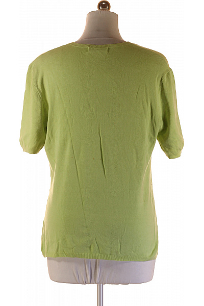Biba Dámský zelený svetrík s krátkým rukávem a výstřihem do V lehký basic Velikost II | Biba | obrázek 2