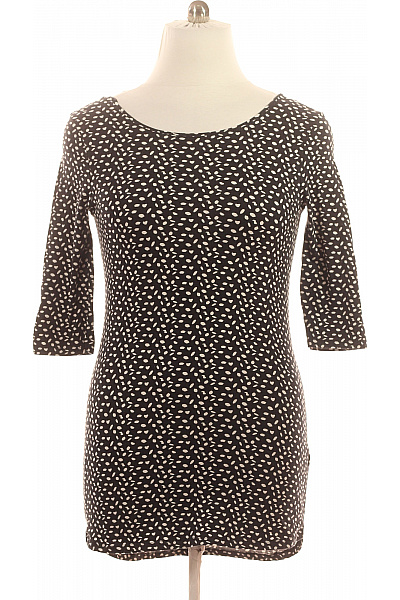 PAPAYA Dámské bavlněné černé tričko s potiskem puntíky tříčtvrteční rukáv Vel. 14 | PAPAYA | obrázek 2