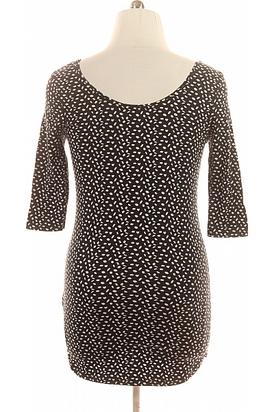 PAPAYA Dámské bavlněné černé tričko s potiskem puntíky tříčtvrteční rukáv Vel. 14 | PAPAYA | obrázek 3