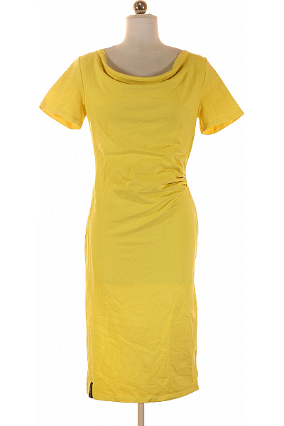  Šaty S Rozparkem Žluté Second Hand Vel. S