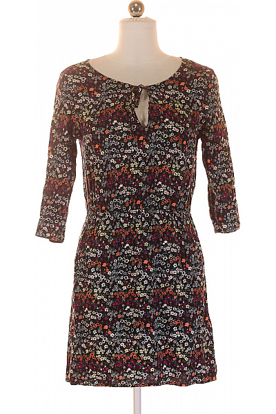  Šaty s Květinovým Potiskem Barevné Second hand Vel. 34 | HM  | obrázek 2