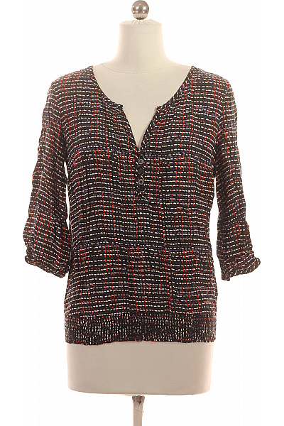 S.OLIVER Dámská Halenka S Krátkým Rukávem Vzorovaná černá červená Fialová Vel. 36