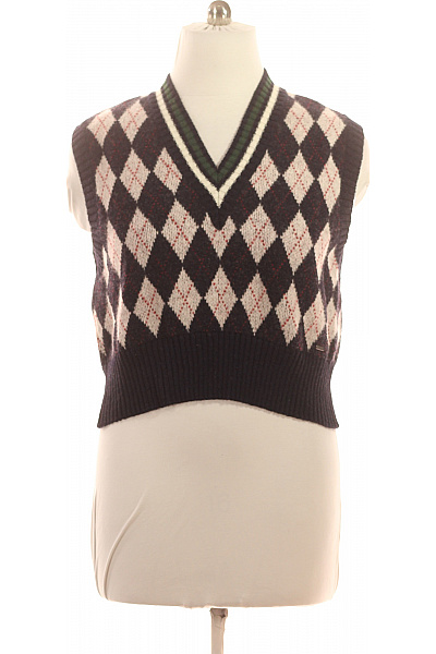 Pepe Jeans Dámská krátká vesta pletená argyle vzorovaná tmavá Vel. L | Pepe Jeans | obrázek 2