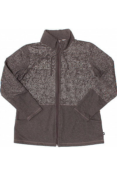 LAURA KENT Dámská rozepínací mikina hnědá s potiskem a kamínky Vel. DE 42 | LAURA KENT | obrázek 2