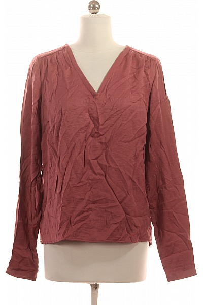 VILA Dámská Halenka S Dlouhým Rukávem A Výstřihem Do V Růžová Vel. S