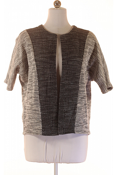 Esprit Dámský Krátký Kardigan černobílý Vzorovaný Pletený Volný Bez Zapínání Velikost S