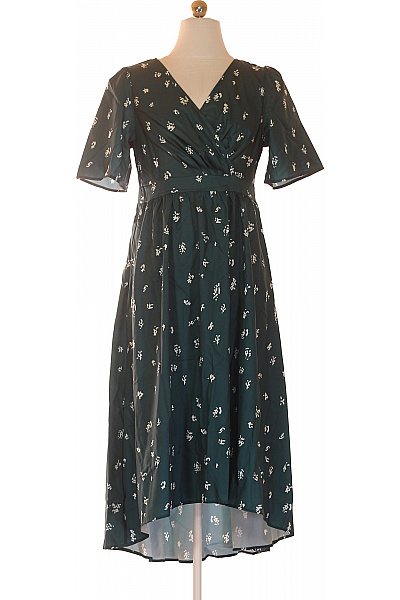 dámské šaty zavinovací midi květované zelené Vel. M | Unimoda | obrázek 2