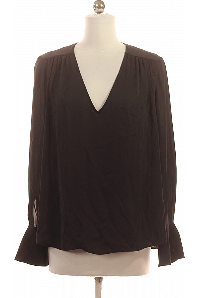 MANGO Černá Dámská Halenka S Dlouhým Rukávem Volný Střih Elegantní Velikost S