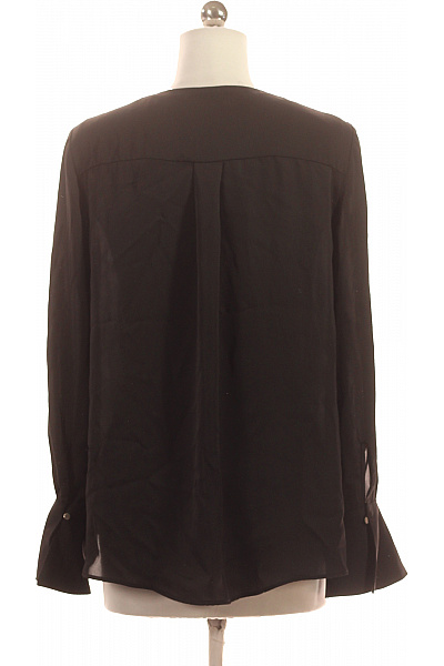 MANGO Černá dámská halenka s dlouhým rukávem volný střih elegantní Velikost S | MANGO | obrázek 2