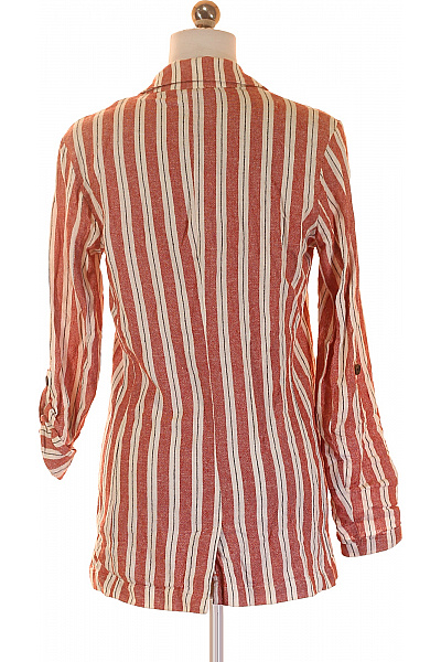 Letní Dámské Sako Lněné Oranžové Vel. 34 | ever.me | obrázek 3