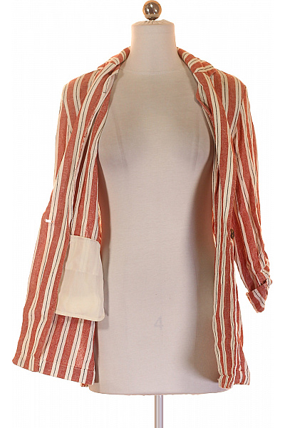 Letní Dámské Sako Lněné Oranžové Vel. 34 | ever.me | obrázek 4