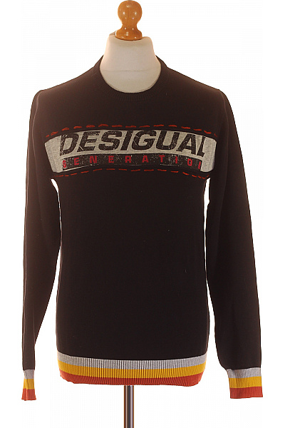 DESIGUAL Pánský Svetr Černý Vel. S