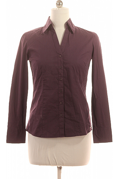 s.OLIVER Dámská bavlněná fialová košile s dlouhým rukávem vypasovaná elegantní Vel. 38 | s.OLIVER | obrázek 2