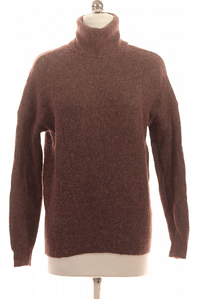 MSCH Copenhagen Dámský Hnědý Huňatý Rolák Teplý Pletený Svetr Přes Hlavu Vel. S/M