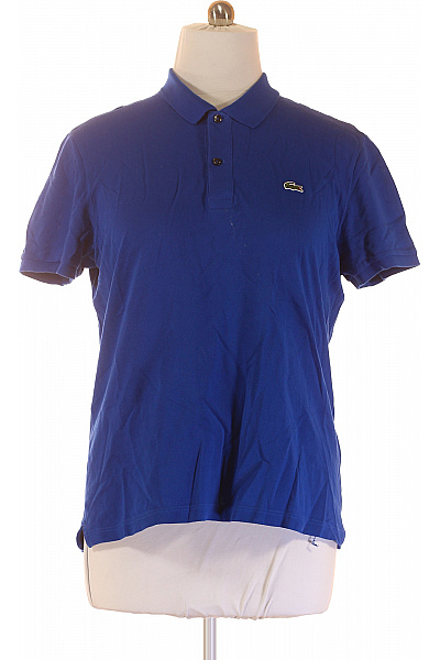 Pánské Tričko S Límečkem Modré LACOSTE Second Hand Vel. XL