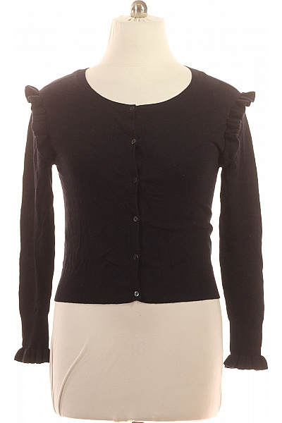 ZARA Dámský černý propínací kardigan s nabíranými rukávy elegantní Velikost L | ZARA | obrázek 2