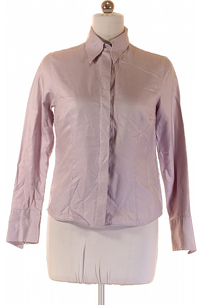 Next Dámská bavlněná košile s dlouhým rukávem růžová vzorovaná slim fit Vel. EU 42 | Next | obrázek 2