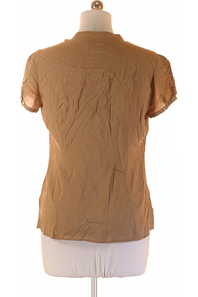 Esprit Bavlněná hnědá halenka volánky krátký rukáv romantická elegantní Vel. 40 | Esprit | obrázek 3